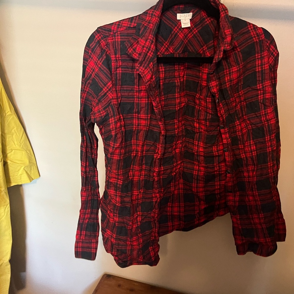 J. Crew Red and Black Plaid Shirt